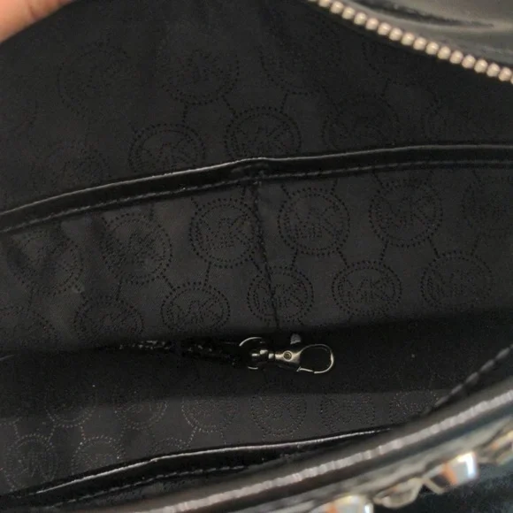 Michael Kors Black Patent Leather Rhinestones Studded Tote good used condition - Picture 9 of 15